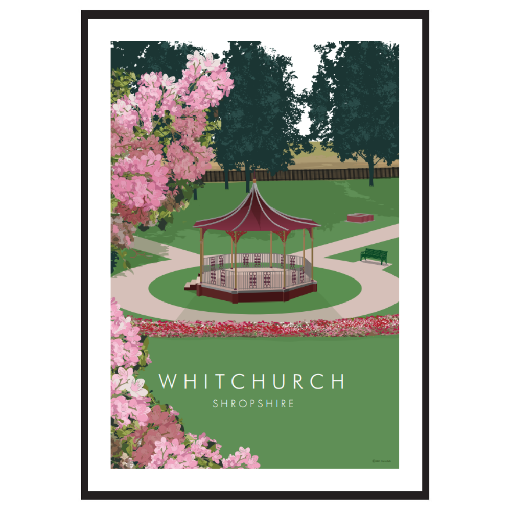 Whitchurch, Shropshire. Bandstand at Jubilee Park Wall Print