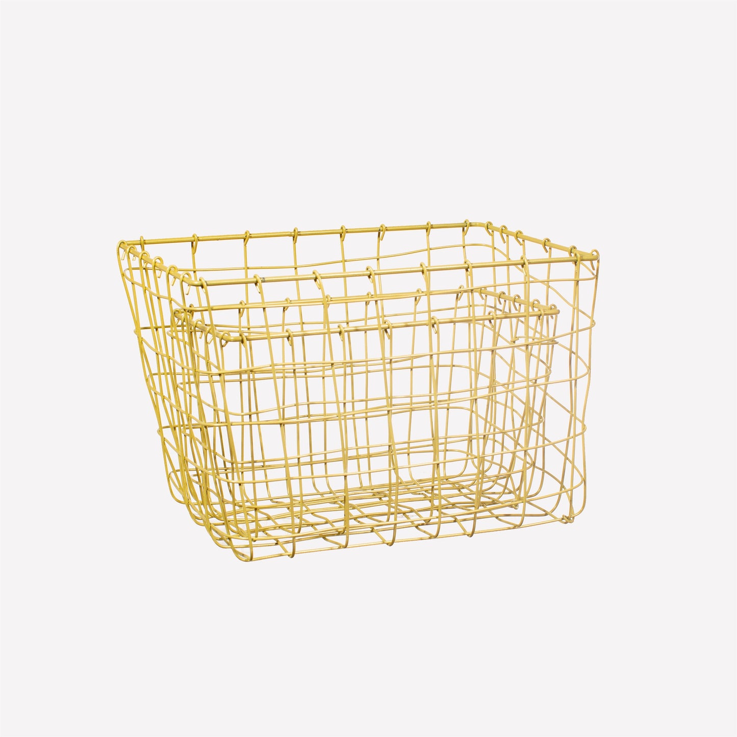 Gold Wire Storage Baskets - Set of 2