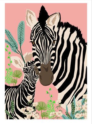 Zebra Love Art Print