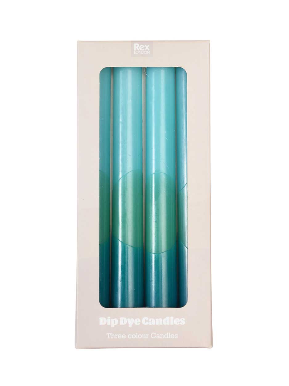Blue Dip Dye Candles | Set of Four