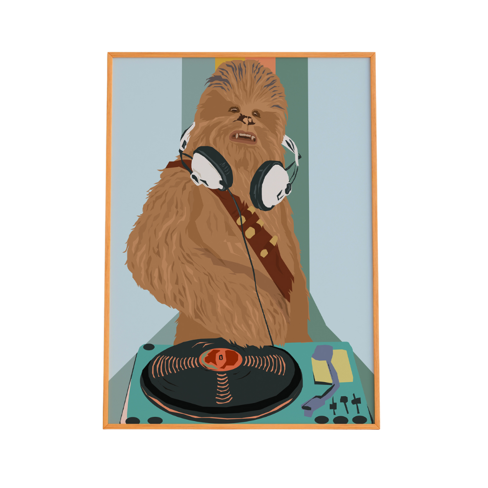 Chewbacca DJ Star Wars Art Print