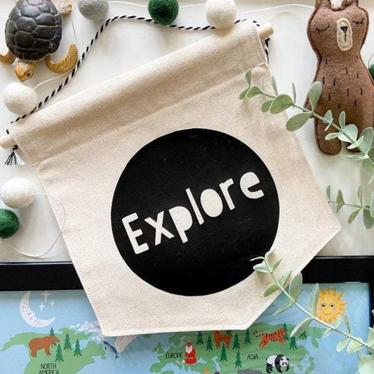 Explore Canvas Wall Hanging/Pennant