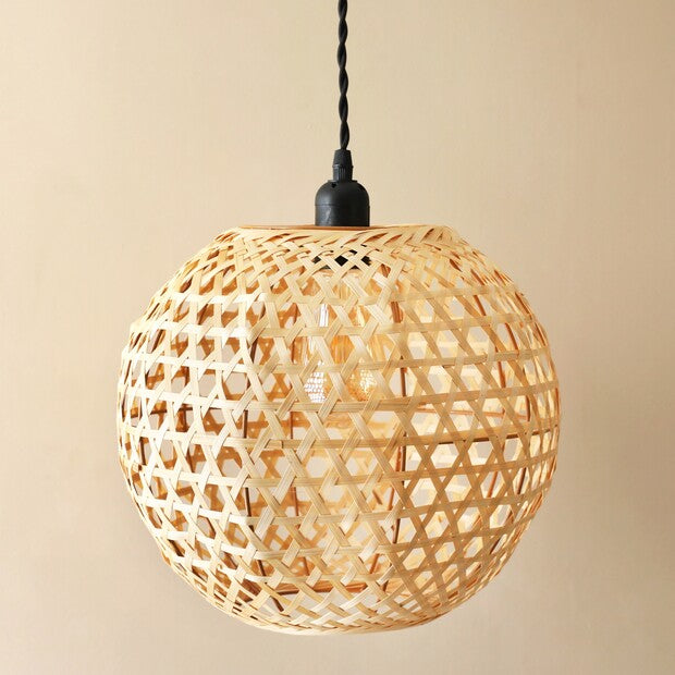 Round Woven Bamboo Lampshade