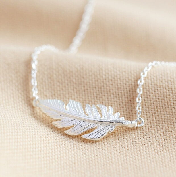 Dainty Feather Necklace | Various Colours Available