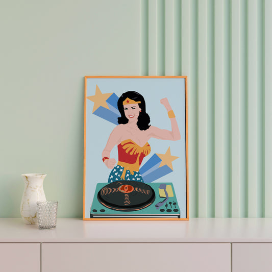 Wonder Woman DJ Art Print